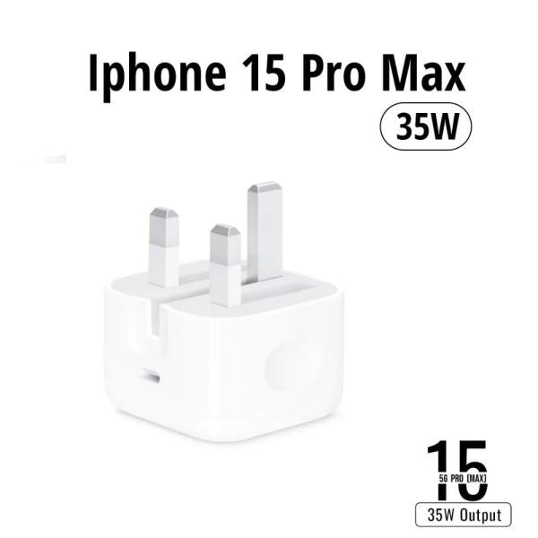 Iphone 15 Pro Max 3 Pin (uk Pin) 35w Usb-c Power Adapter
