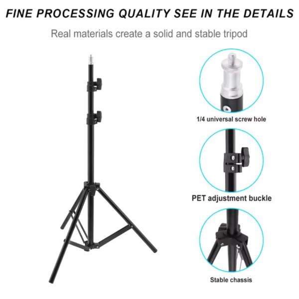 210cm Selfie Ring Light Portable Tripod Stand Fit For Live Photo Studio