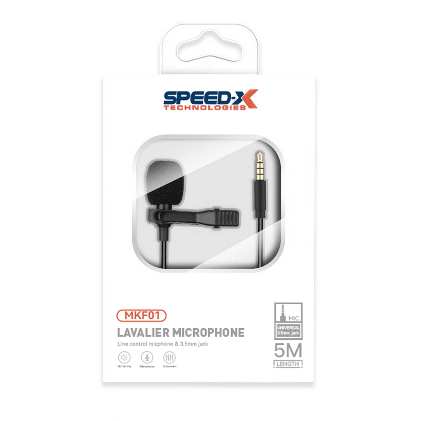 Speed-x Mkf01 5m Lavalier Microphone 3.5mm Jack Good Quality