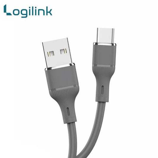 Logilink Usb To Type C Silicone Fast Charging Data Cable 1m (1 Year Warranty) Grey