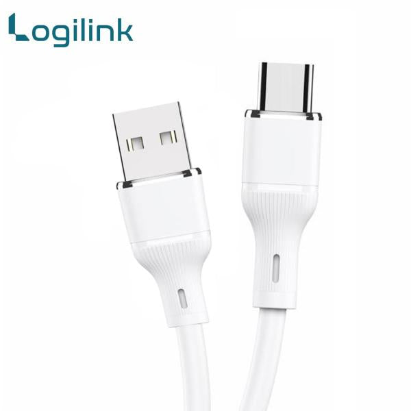 Logilink Usb To Type C Silicone Fast Charging Data Cable 1m (1 Year Warranty) White
