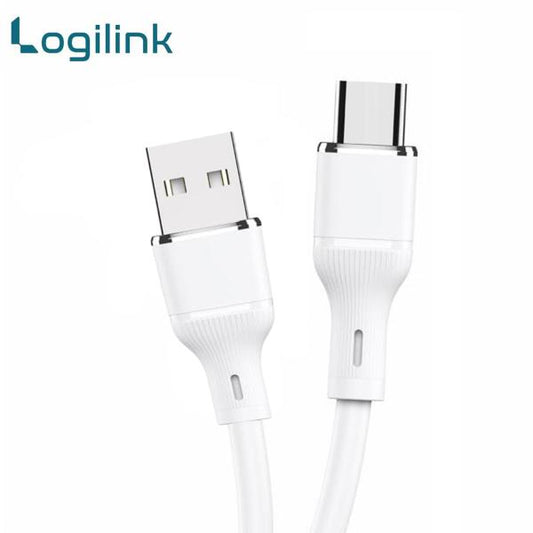 Logilink Usb To Type C Silicone Fast Charging Data Cable 1m (1 Year Warranty) White