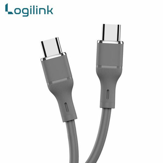 Logilink Type C To Type C Silicone Fast Charging Data Cable 1m (1 Year Warranty) Grey