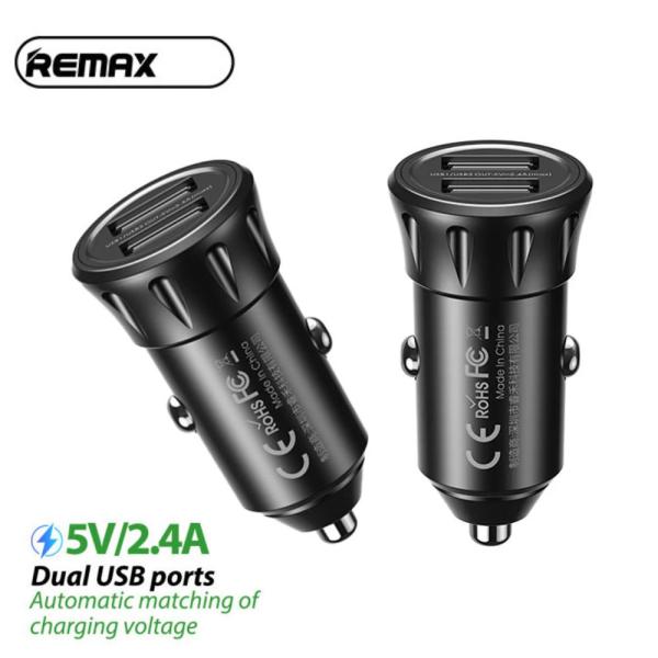 Remax Car Charger Vanguard Series 2usb 2.4a Black Moq:92 (rcc236)
