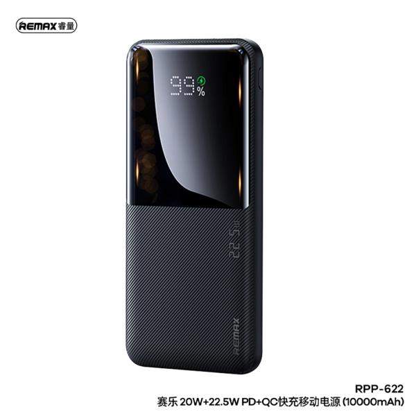 Remax Rpp-622 20w+22.5w Pd+qc Fast Charge Power Bank 10000mah Black