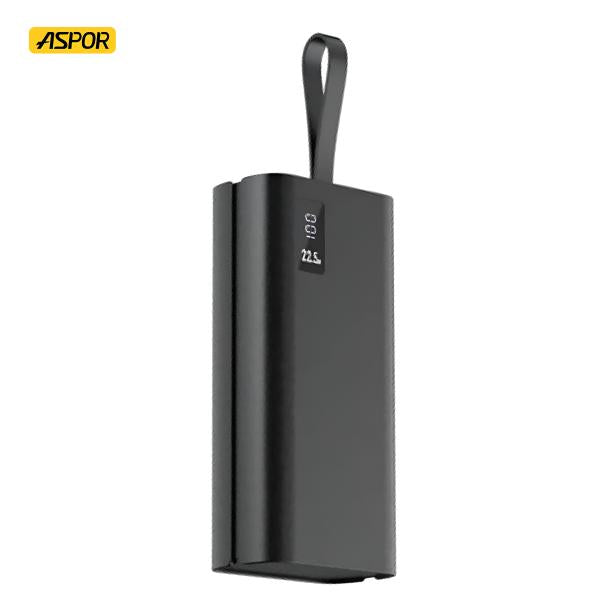 Aspor A337 22.5w Pd 30000mah Fast Charge Power Bank Lcd Display Black