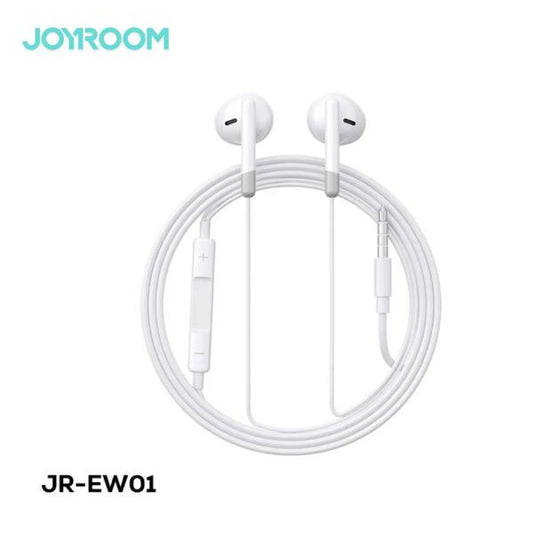 Joyroom-ew01 3.5mm Wired Series Half In-ear Wired Earphones White