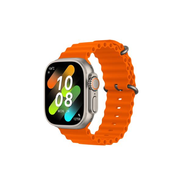 Hk8 Pro Max 2.12 Inch Amoled Screen Smart Watch Ultra 49mm Men Series 8 Nfc Wireless Charging Sports Watch With Wear Fit Pro App (orange)