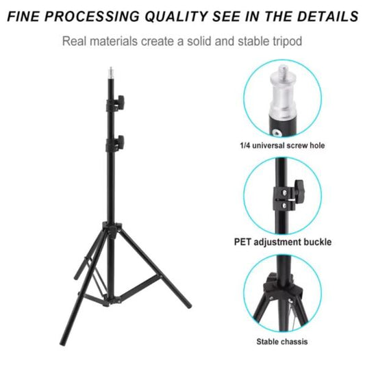 210cm Selfie Ring Light Portable Tripod Stand Fit For Live Photo Studio
