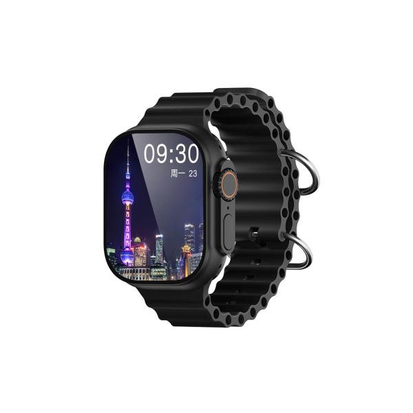 V200 New Fashion Ultra 2.2 Large Screen Ip68 Waterproof Sport Smart Watch With Wearfit Pro App Black