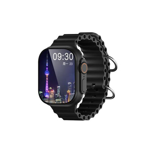 V200 New Fashion Ultra 2.2 Large Screen Ip68 Waterproof Sport Smart Watch With Wearfit Pro App Black
