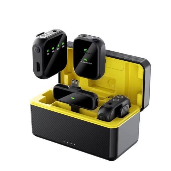 K50 Wireless Lavalier Dual Microphones Noise Cancelling Display Screen Range 20m