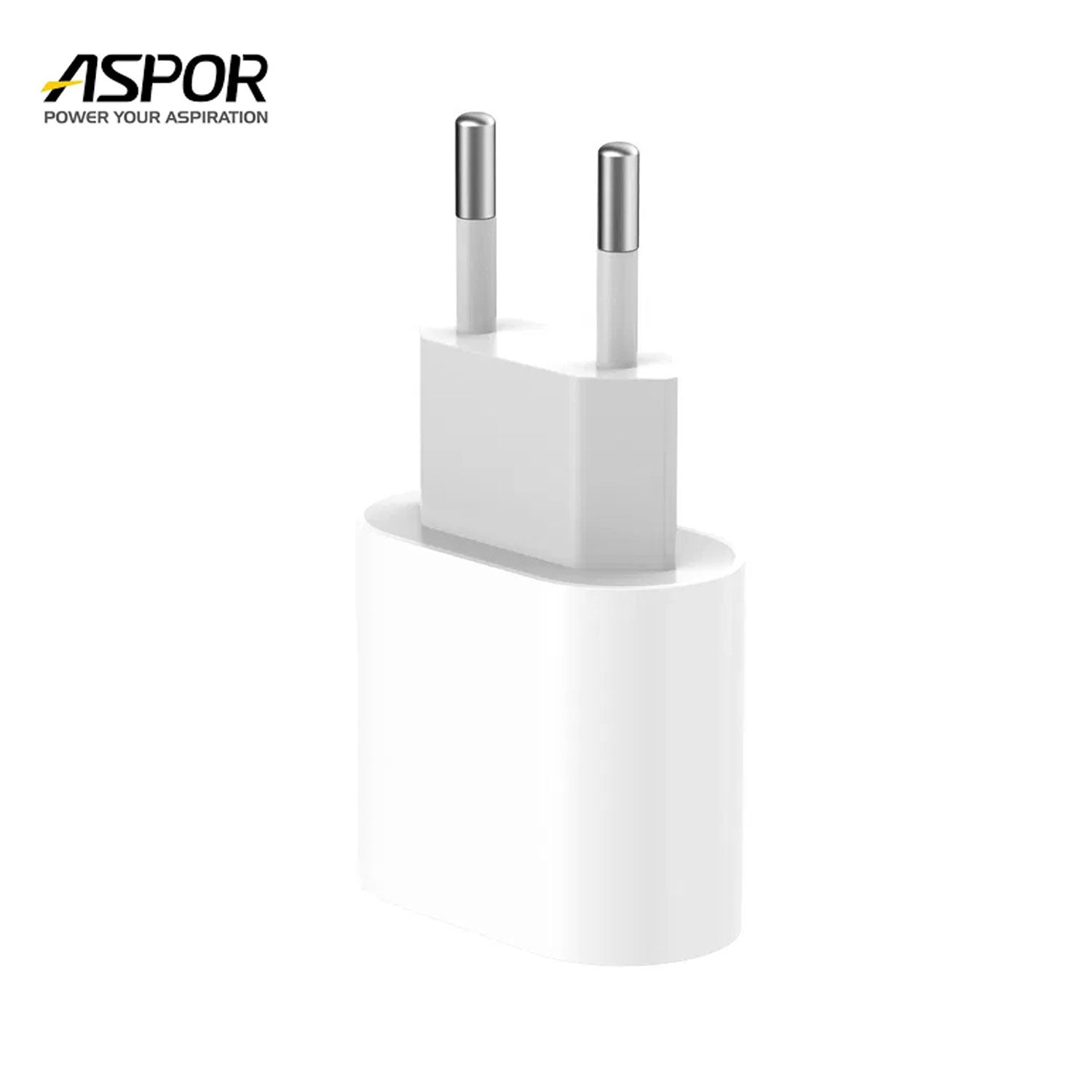Aspor A801 New 20w Eu Pin Usb-c Fast Charging Qc 3.0 White