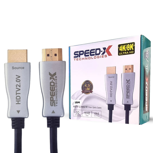 Speed-x 15m Fiber Hdmi Cable 2.0/2.1 Aoc(active Optical Cable) 30awg Copper Support 4k 8k Uhd (full Length)