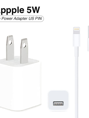 Iphone Usb 5w Power Adaptor Us Pin With Lightning To Usb Cable