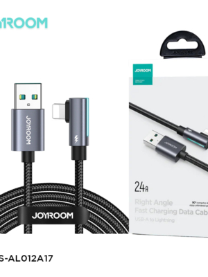 Joyroom S-Al012a17 Smoothgame Series 2.4a Usb-A To Lightning Right Angle Fast Charging Data Cable 1.2m-Black