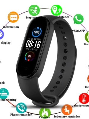 New M5 Band Sport Wristband Blood Pressure Monitor Heart Rate For Android And Ios