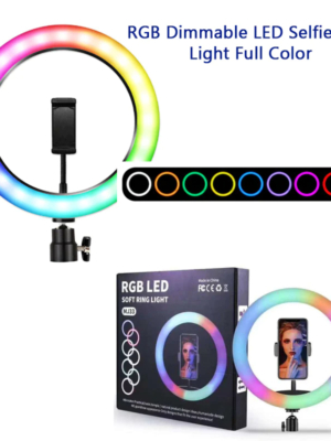 Mj33cm Rgb Led Studio Camera Ring Light Photography With Mobile Holder