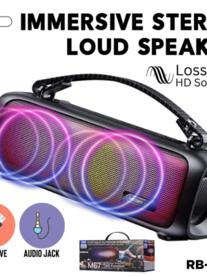 Remax Rb-M67 Portable Super Bass Wireless Speaker With Rgb Lights