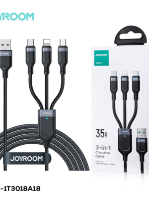 Joyroom S-1t3018a18 Multi-Use 3.5a Usb-A To Lightning+Type-C+Micro 3-In-1 Data Cable1 2m-Black